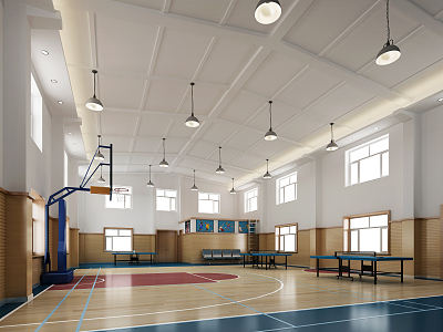 Modern Basketball Hall Activity Room 3d model