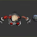 Futuristic Cyberpunk Female Character With Red Black Outfit And Robotic Creature Companion