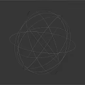 Abstract Sphere Structure With Hair Like Lines And Organ Inspired Design On White Background