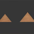Wooden Pyramid Shaped Sculptures Two Hand Carved Artworks With Natural Wood Texture