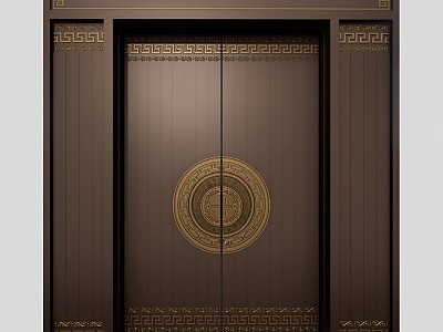 New Chinese Style Double Door Entry Door Aluminum Art Door model