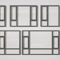 Modern Window Frame Designs With Clear Glass And Multiple Grid Patterns 3d model