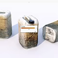 Industrial Equipment Three Old Rusty Metal Drums for Industrial Storage