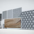 Assorted Patterned Decorative Panels With Striped Wavy And Geometric Textures