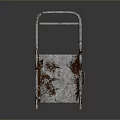 Rustic Rusted Metal Cart With Handles Storage Shelf And Cabinet