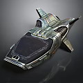 Futuristic Cosmic Spaceship With Streamlined Metallic Body And Detailed Cockpit Structure