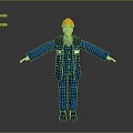 Worker European worker mechanic builder repairman miner digger figure 3d model