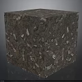 Textured Decorative Cube With Natural Pebble And Stone Surface Pattern