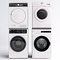 Modern White Washing Machine Home Appliance With Sleek Design And Digital Control Panel