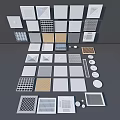 Various Air Conditioner Vent Grilles with Different Designs and Shapes 3d model