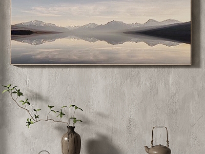 New Chinese Landscape Painting Texture Decoration Painting Italian Minimalist Landscape Painting 3d model