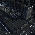 Modern Bird's Eye View Trade City Office Building Shopping Mall Pedestrian Street Wholesale Market Bank 3d model