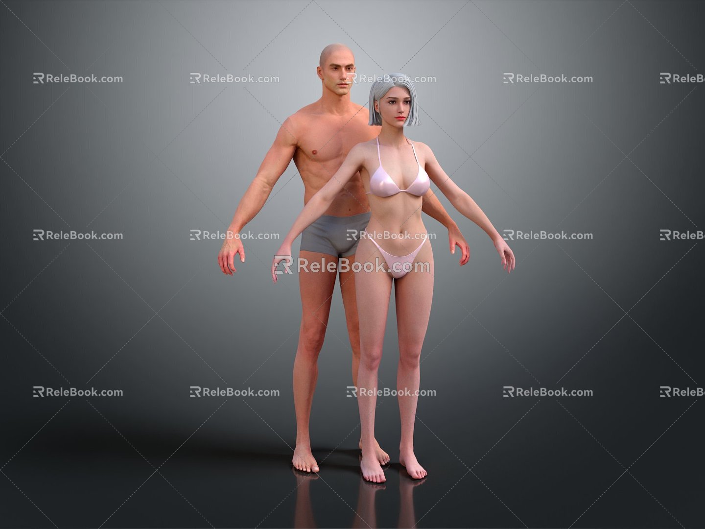 Modern Double White Caucasian Model 3d model