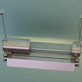 Modern Metallic Pendant Light With Chain Suspension And Linear Cylindrical Design For Ceiling