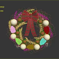 Commercial Christmas Wreath Equipment With Red Bow Pearl And Pine Cone Decorations