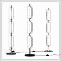 Modern Floor Lamps With Rectangular Transparent Shades And Black White Metal Frames 3d model