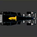 Sleek Black Renault Formula 1 Race Car With Qualcomm Shell Sponsors And Aerodynamic Design