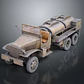 Vintage Military Style Functional Vehicle with Tanker and Multi Wheel Design