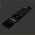 Black Electronic Remote Control with Colorful Buttons Red Power Button and Function Buttons