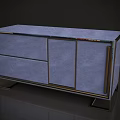 Elegant Modern Console Side Cabinet With Metal Frame Drawer And Upholstered Doors Design
