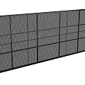Large Black Grid Modular Panel Structure With White Background Design