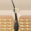 Elegant Glass Sphere Decorative Black Line With Illuminated Honeycomb Pattern Background
