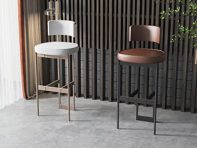 New Chinese Bar Chair Bar Chair Combination 3d model
