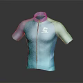 Teal Short Sleeve Cycling Jersey With Front Zipper And Brand Logo