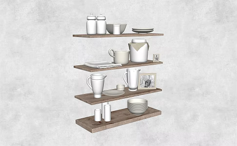 Modern Tableware Kitchen Supplies Combination 3d model