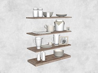 Modern Tableware Kitchen Supplies Combination 3d model