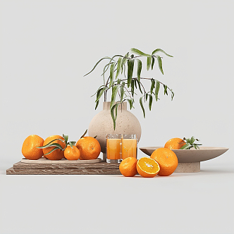 Modern orange fruit ornaments 3d model