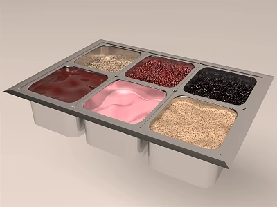 Multi Compartment Food Grade Storage Container for Kitchen Spices and Grains 3d model