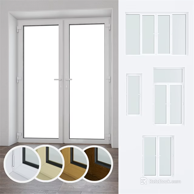 Modern Casement Windows With Multiple Color Options For Building Exterior And Interior 3d model 