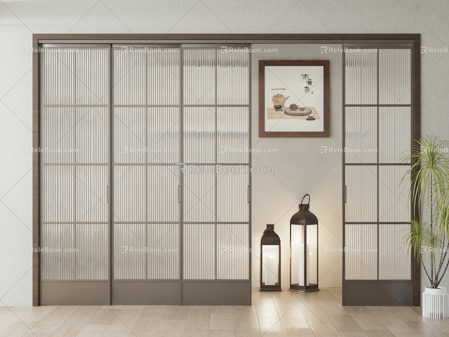 New Chinese-style sliding door model