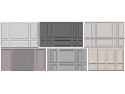 Various Modern Wall Paneling Designs With Different Colors For Interior Decoration 3d model
