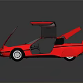 Pink Sports Car Model With Open Butterfly Doors And Streamlined Design