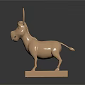 Golden Donkey Figurine Decorative Ornament Set With Base For Modern Home Decor