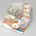Commercial Display Equipment with 3D Layered Structure and Brand Logo for Retail Showcase