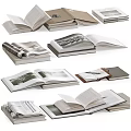 Assorted Open Books And Magazines Collection With Diverse Covers And Pages