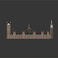 Cartoon Scene Of Historic Parliament Building With Towers Spires And Green Roof