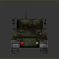 Weathered Military Green Tank With White Star Turret Tracked Design And Cannon