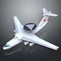 White Military Aircraft With Radar Dome And Red Star Emblem