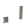 Modern Column Radiators In Black Silver Metal Design For Home Heating Solutions