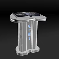 Public Facility Interactive Electronic Flip Book With Touch Screen Display Stand And White Column 3d model