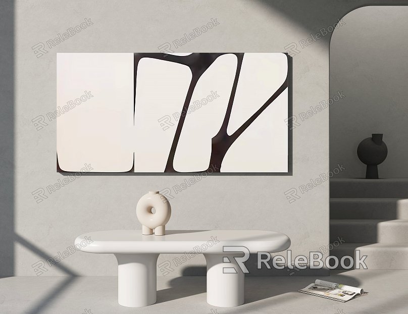 Modern abstract painting black and white abstract decorative painting model