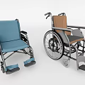 Medical Equipment Wheelchairs With Blue And Brown Seats For Mobility Support