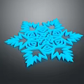 Blue 3D Sculpted Snowflake With Intricate Geometric Patterns On Black Background 3d model