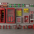 Comprehensive Fire Equipment Display with Mini Fire Station Cabinets Extinguishers Hydrants and Emergency Lights