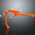 Orange Industrial Mechanical Equipment with Articulated Arms White Components and Adjustable Joints