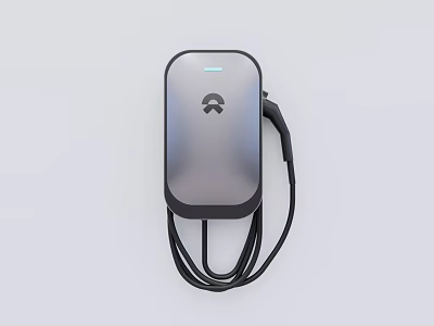 Public Electric Vehicle Charging Facility With Modern Design And Charging Cable 3d model